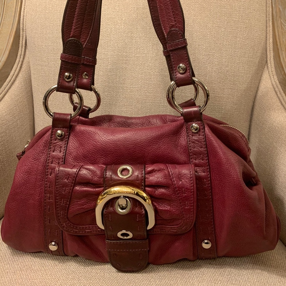 B Makowsky burgundy satchel